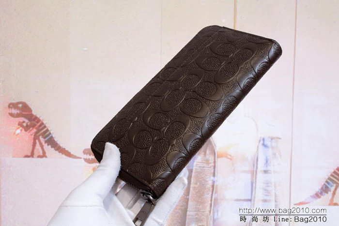 COACH蔻馳 簡約時尚 男士拉鏈牛皮錢包 75372  Chz1220